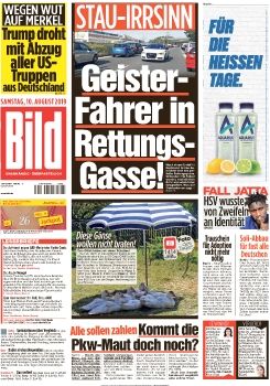 Bild Zeitung vom (+10 August 2019)