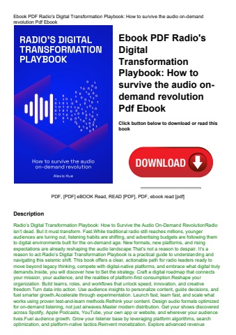 ebook pdf  radio's digital transformation playbook how to survive the audio on-demand revolution pdf