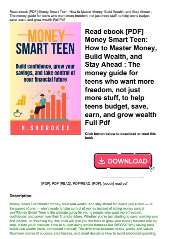 read ebook [pdf] money smart teen how to master money  build wealth  and stay ahead  the money guide