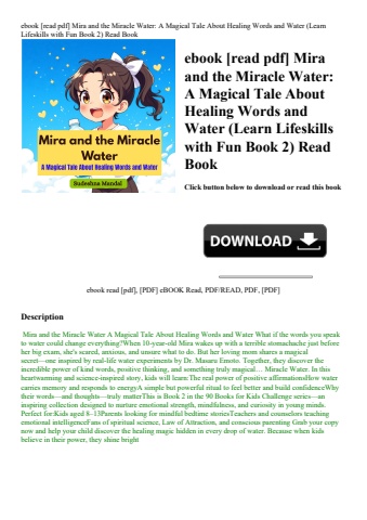 ebook [read pdf] mira and the miracle water a magical tale about healing words and water (learn life