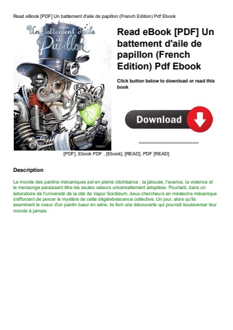 read ebook [pdf] un battement d'aile de papillon (french edition) pdf ebook
