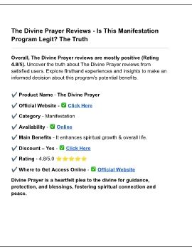 Divine Prayer Review - Is This Manifestation Program Legit? The Truth