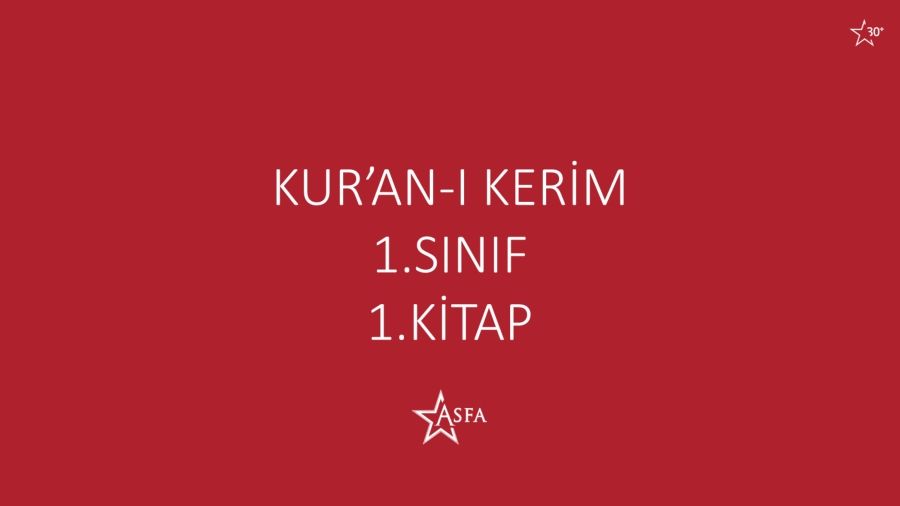 Kur'an-ı Kerim 1. sınıf 1.kitap