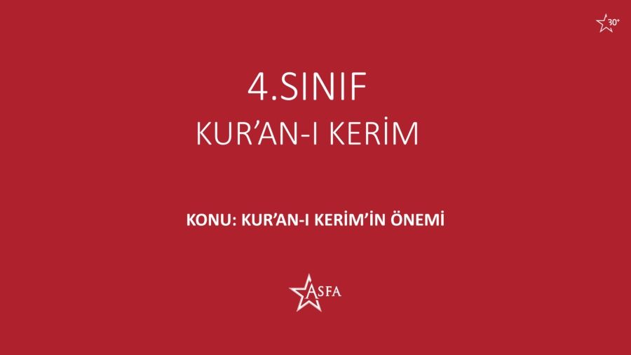 4.Sınıf Kur'an-ı Kerim'in önemi