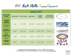 OHI Soft Skills Training Calendar