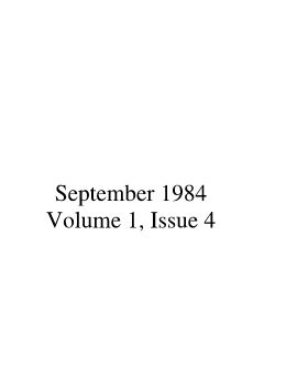 MCGS Quarterly Vol 1 Issue 4 Sept 1984