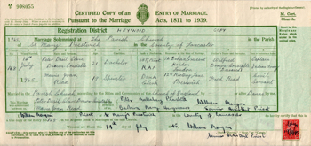 Ma's WEDDING CERT