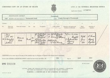 FLO READ DEATH CERT