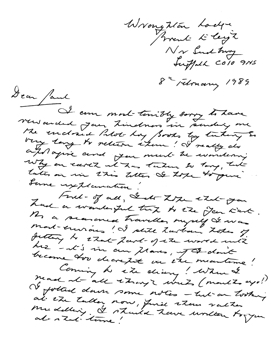 DEREK's LETTER re: THE BOOK 