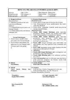RPP,LKPD POLA BILANGAN