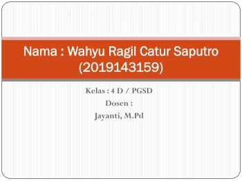 Nama : Wahyu Ragil Catur Saputro (2019143159)