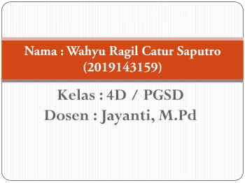 Nama : Wahyu Ragil Catur Saputro (2019143159)