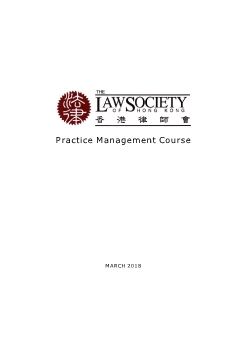 Law Society of Hong Kong MPMC Manual v8 - With checklists (1 March 2018)