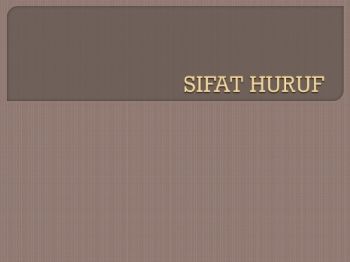 SIFAT HURUF