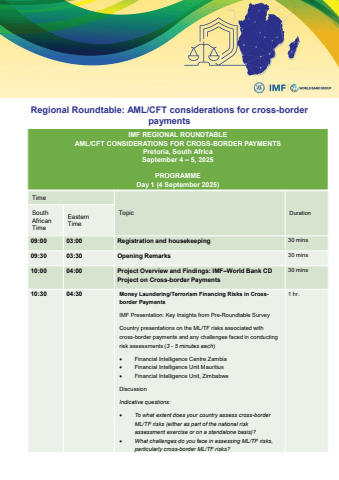 sadc aml cft regulators roundtable agenda