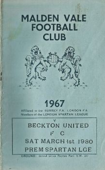 Malden Vale v. Beckton Utd '80