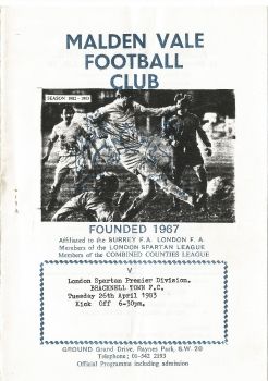 Malden Vale vs Bracknell Town '83