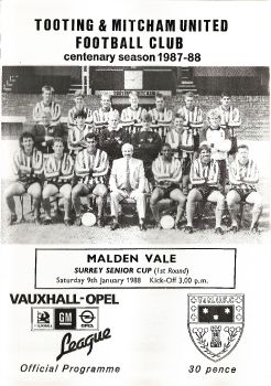 Tooting & Mitcham Utd v. Malden Vale '88