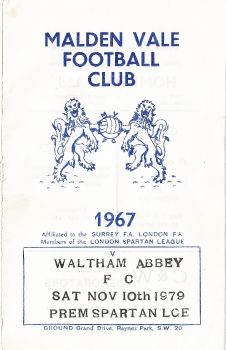 Malden Vale v Waltham Abbey '79 