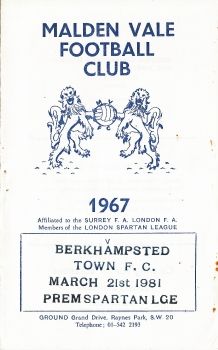 Malden Vale v. Berkhampstead Town '81