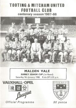 Tooting & Mitcham Utd  v Malden Vale '88