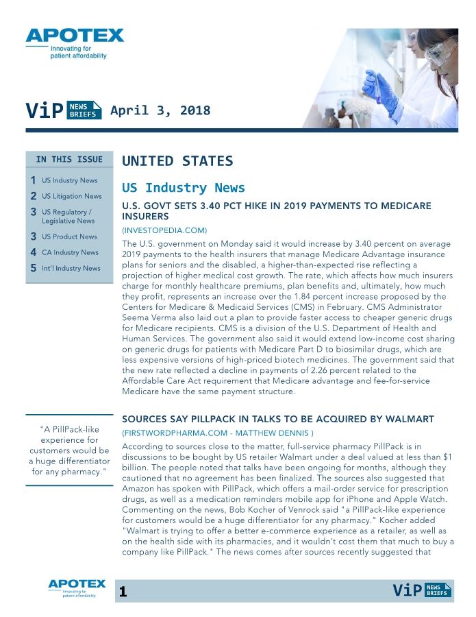 VIP News Brief: April 3, 2018