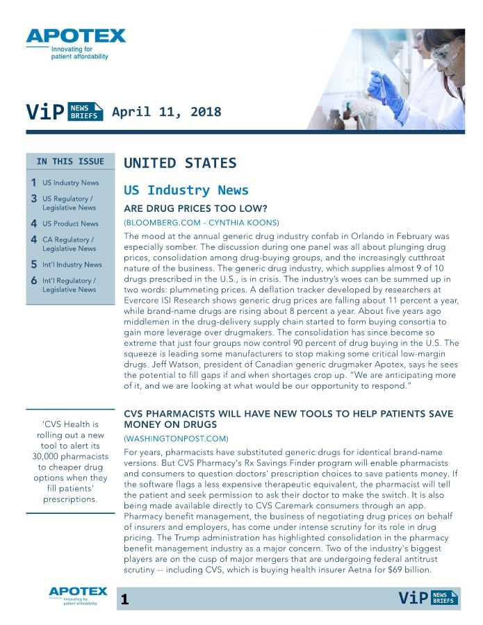 VIP News Brief: April 11, 2018