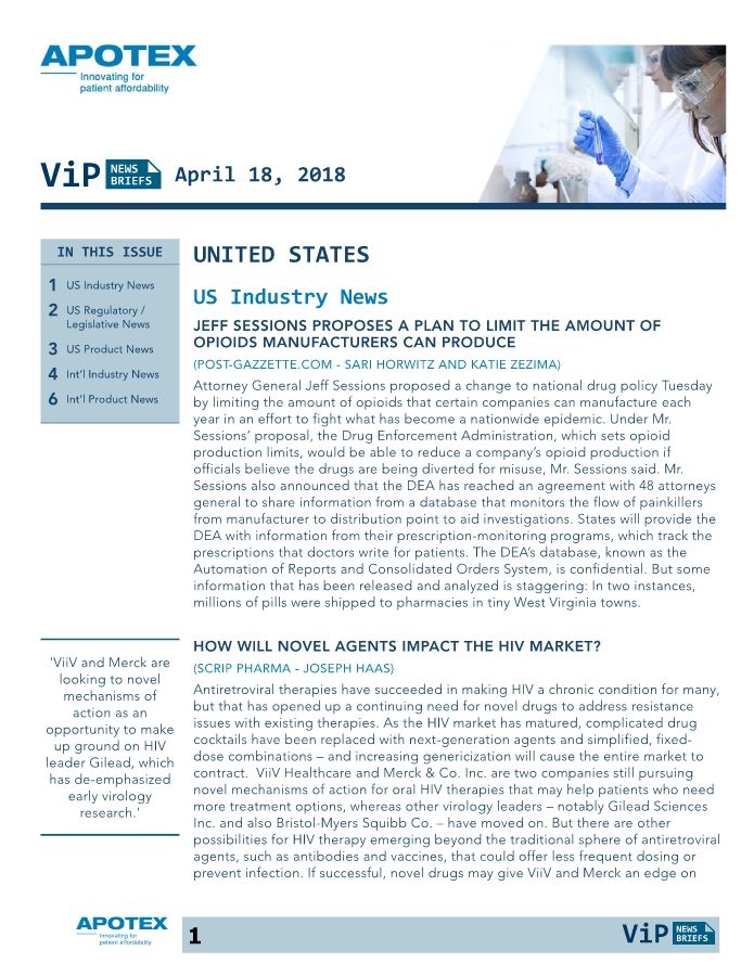 VIP News Brief: April 18, 2018