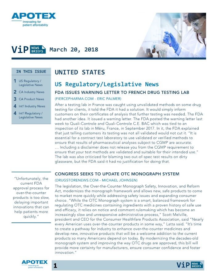 VIP News Brief: March 20, 2018