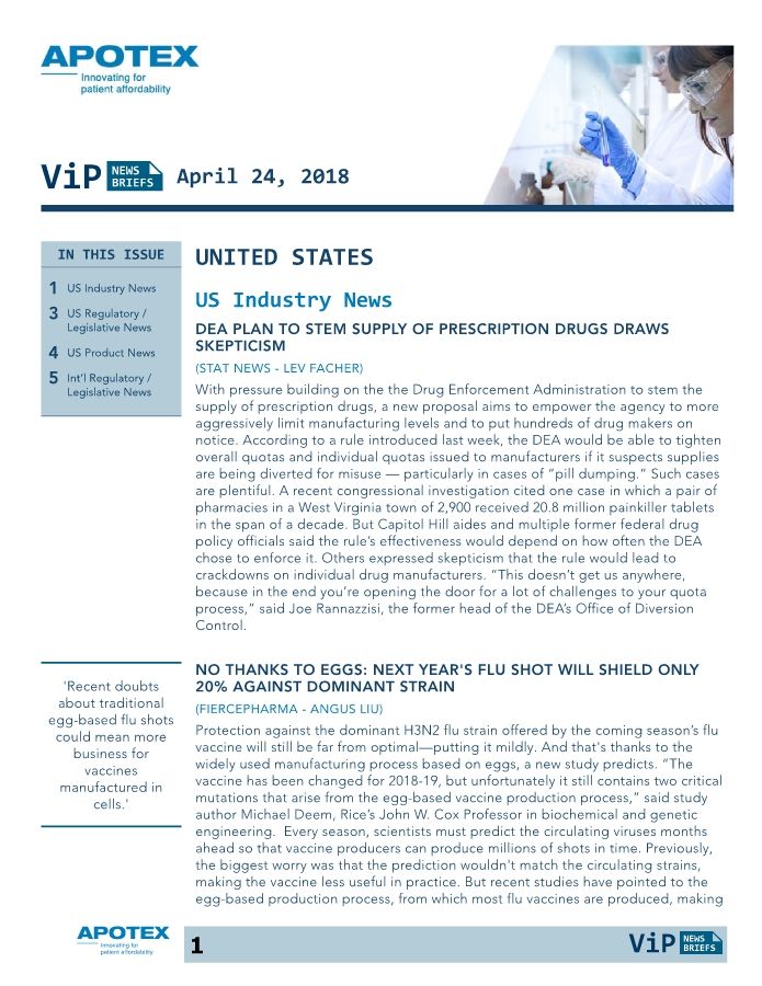 VIP News Brief: April 24, 2018