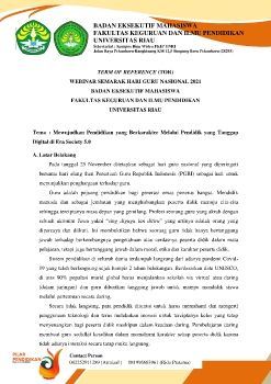 TOR Webinar Semarak Hari Guru 2021