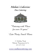 Mahan's Lakeview Late  Party Menu