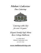 Mahan's Elegant Wedding Family Style Menu Rose Cottage Ballroom