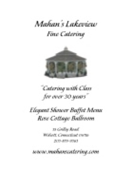 Mahans Lakeview Elegant Shower Buffet Menu Rose Cottage Ballroom