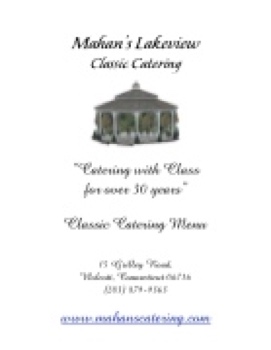 Mahan's Lakeview Classic Catering Menu ebrochure