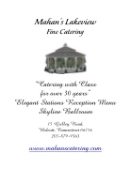 Mahan's Lakeview Elegant Wedding Stations Menu Skyline Ballroom