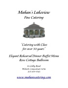 Mahan's Elegant Rehearsal Buffet Menu Rose Cottage Ballroom