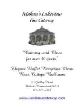 Mahan's Lakeview Elegant Wedding Buffet Menu Rose Cottage Ballroom