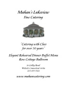 Mahan's  Rehearsal Dinner Buffet Menu Rose Cottage Ballroom