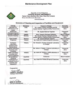 Maintenance Development Plan