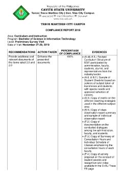 Area III Compliance Report
