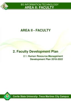 Faculty Development Plan