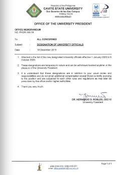 List of Designated Officials