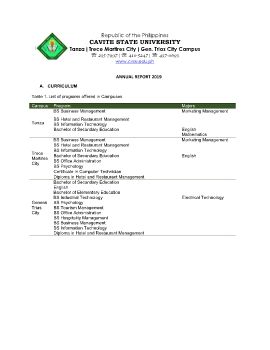 CvSU T3 Campuses Annual Report