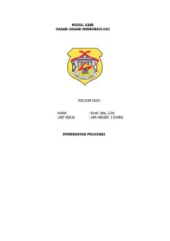 Modul Ajar Dasar-dasar Teknik Kimia Industri Mikroorganisme