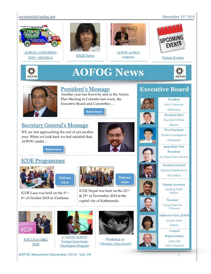 AOFOG Newsletter - December 2018
