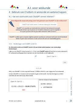 HS 4 ChatgPT en wiskunde