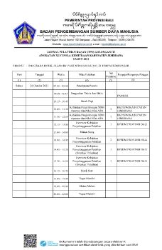 Jadwal Harian Latsar CPNS Angkatan 46 (Jembrana) edit 3-11-2021