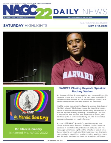 NAGC22 Daily News - Sunday, November 20