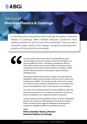 abgi uk peerless plastics testimonial_apr25